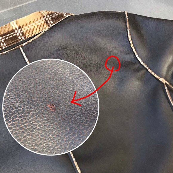 Reversible double sided faux leather jacket / Plaid checkered flannel jacket - Picture 9 of 9